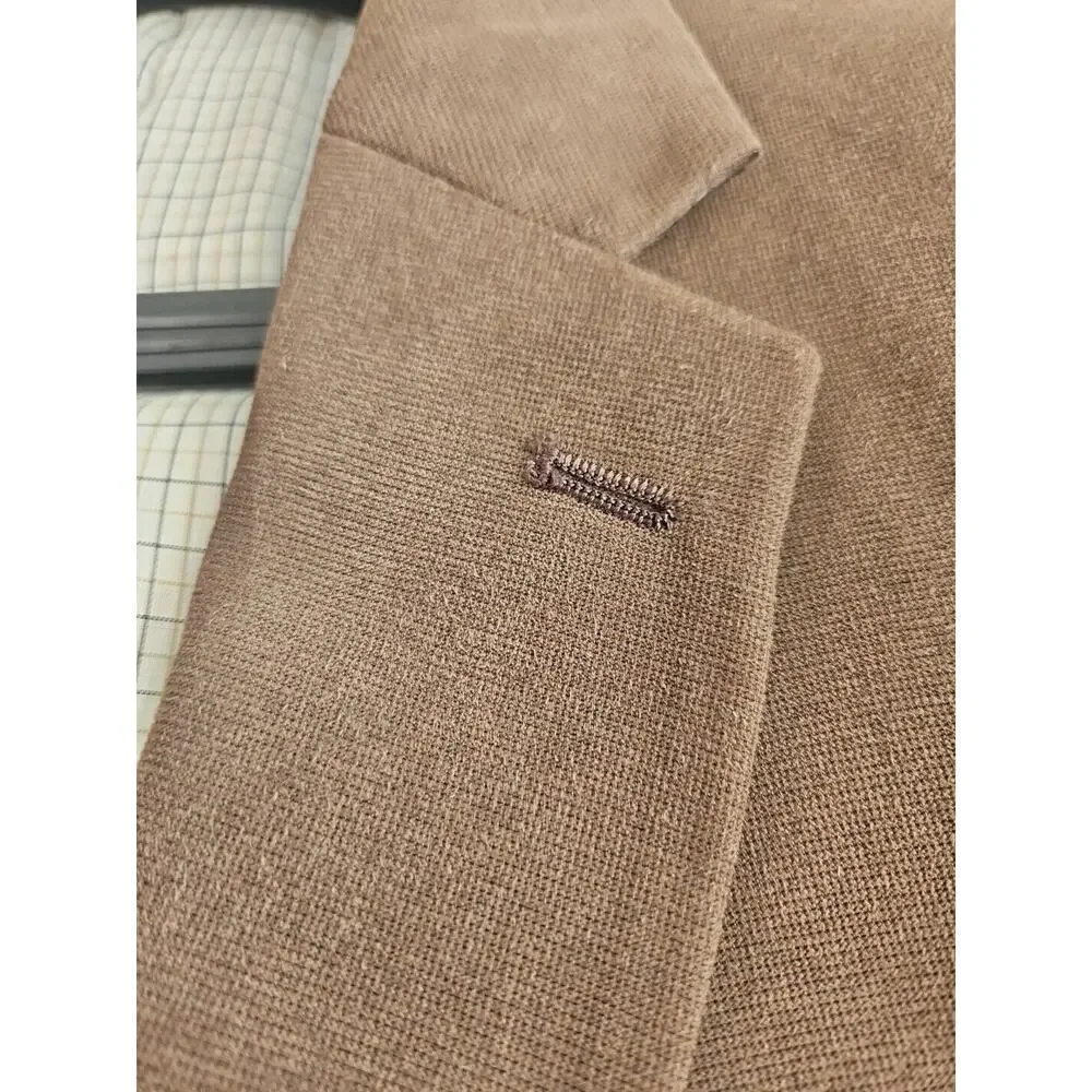 Ralph Lauren Green Label Suede Tan Sport Jacket Blazer 44R Fully Lined Grt Shape